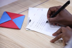 Participants write letters about their thoughts and commitments to peace