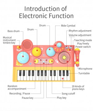 Five Star Toys Space Electronic Piano Detail