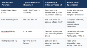Commercial Lighting Technical Benchmarks & Trade-offs