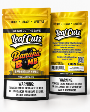 Leaf Cutz® Banana Bomb pre-cut leaf wraps from Royal Lifestyle Group.