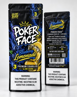 Poker Face® Blueberry Lemonade premium leaf cigarillos from Royal Lifestyle Group.