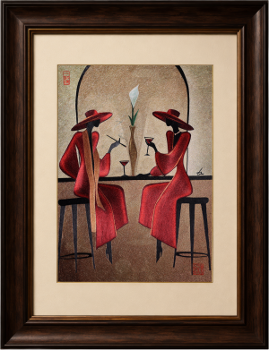 Conversation with Myself, 40 x 55 cm, 2026. Art: Tatyana Markovtsev; embroidery: Zhu Juncheng