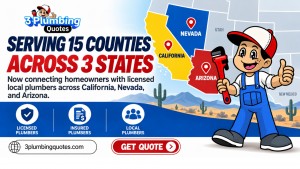 3 plumbing quotes Area Expansion Serving 15 counties