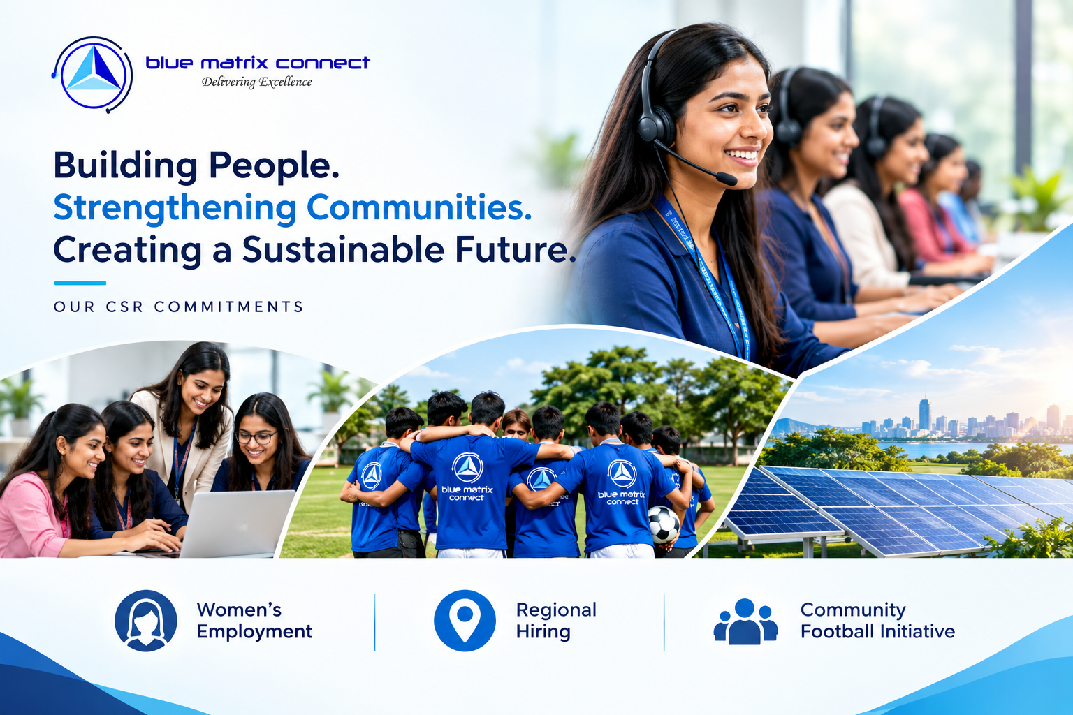 Blue Matrix Connect Announces CSR Commitments in Women’s Employment, Regional Hiring and Community Football Initiative