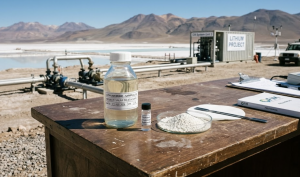 lithium brine sample and sorbent