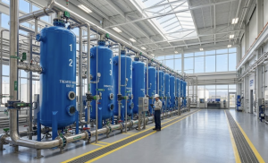 municipal drinking water treatment plant columns