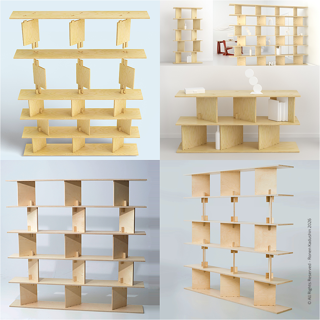 The Saga coffee tables and stools clicktop parametric system by Ronen Kadushin