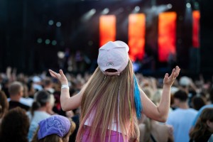 Girl On Shoulders At Concert