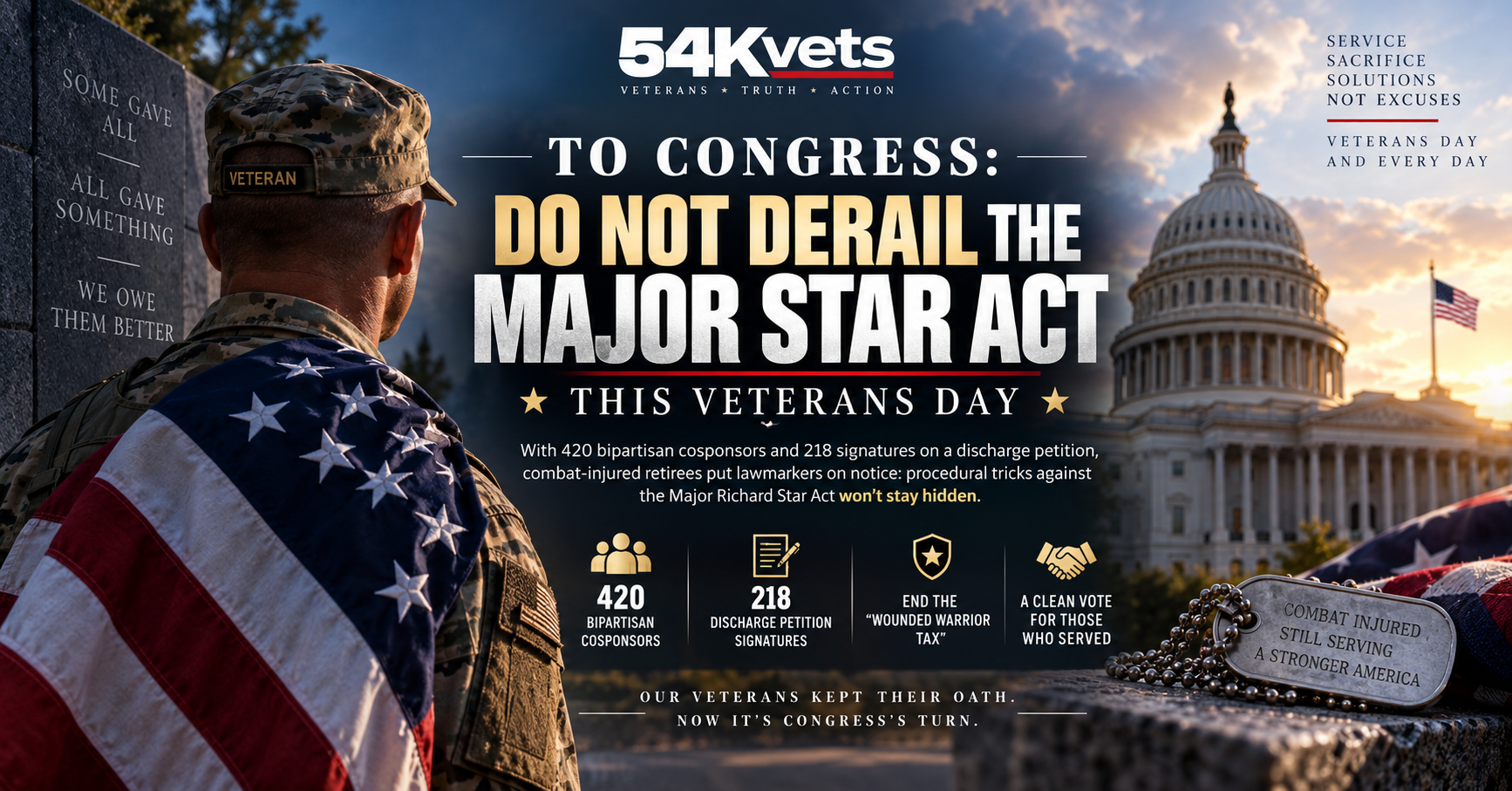54Kvets To Congress: Do Not Derail the Major Star Act This Veterans Day