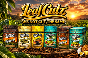 Leaf Cutz packages display of four flavors