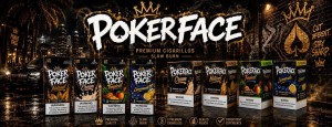 Poker Face cigarillos packages display of four flavors