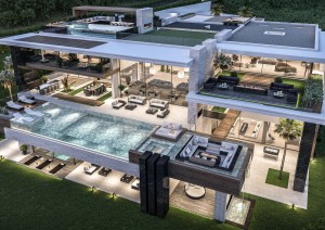 2. Idoneus Ultra Luxury Villa - La Zagaleta - Aerial of all 3 levels