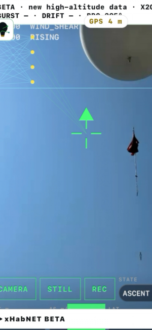 xHabNET beta following a high-altitude balloon on a phone screen. Image: Aerostratospheric.