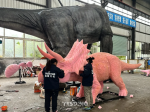 Yesdino Animatronic Triceratops Under Workshop Production