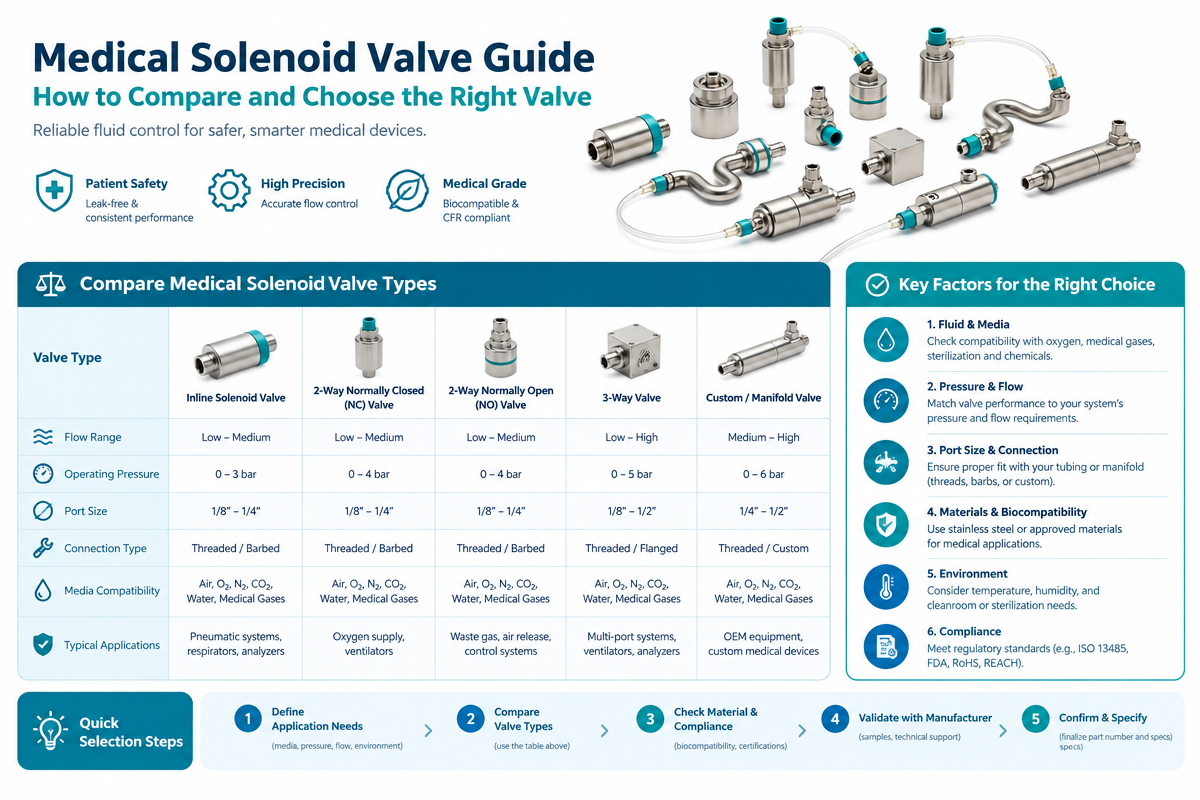 Medical Solenoid Valve Guide Infographic Medical Solenoid Valve Guide Infographic
