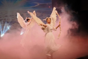 P3-Ju, portraying an angel, hoped to awaken people’s conscience through song and dance.