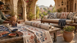 Fabritual celebrates handcrafted duck canvas fabric with timeless wooden block prints.