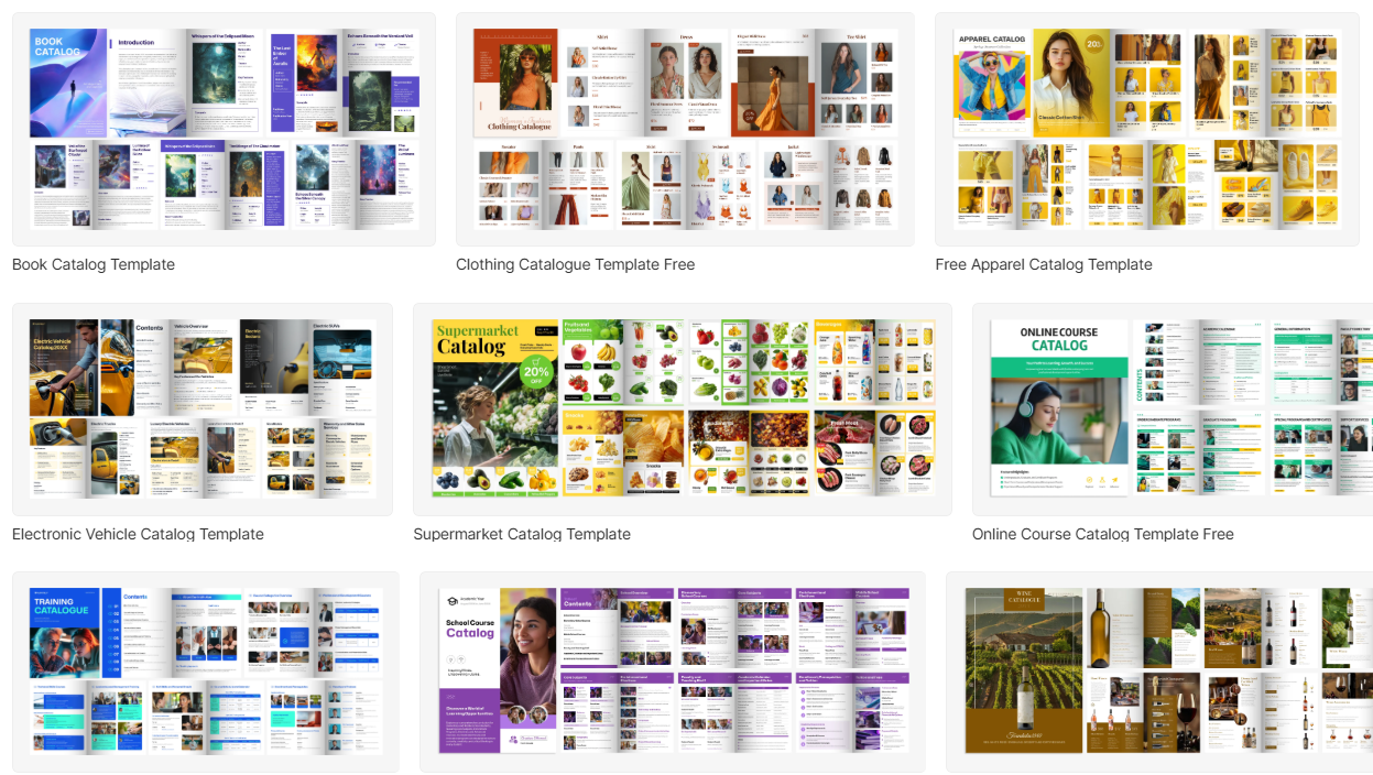 free catalog template