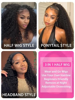 CurlyMe Hair half wig