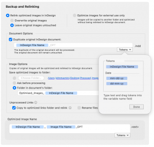 Back up original links; collect all InDesign document assets