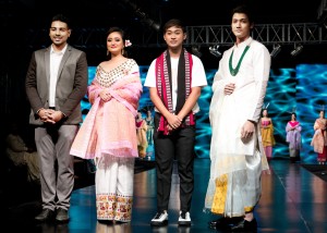 Designer Arbin tonjam with Bala Hijam & RK Sushant as showstopper  & Harshit Dhingaun show Director