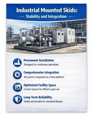 Industrial mounted skid design assembly