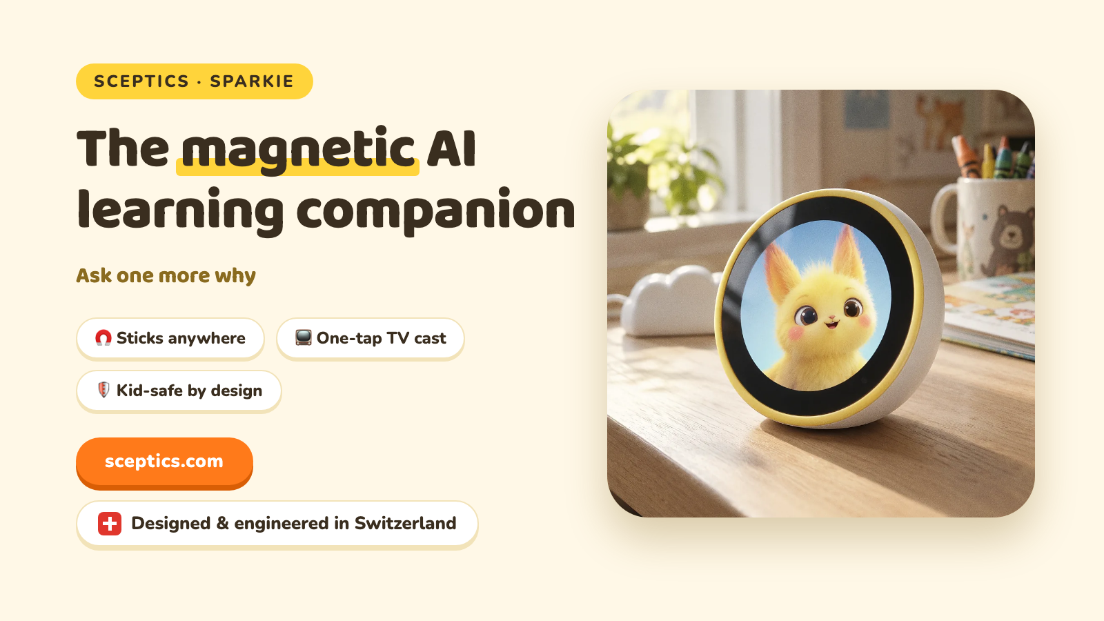 SBI Investment Invests US$8 Million in Swiss AI Startup SCEPTICS, Maker of Magnetic Learning Companion Sparkie