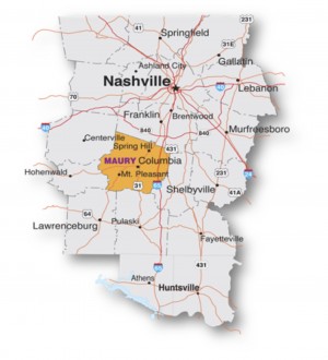 Maury County Map