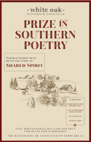 Visit www.whiteoakkitchen.com/poetry for details on the contest.