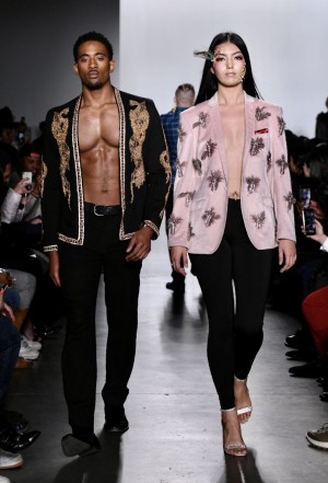 Model/Actor MARCUS SMITH walking Elie Balleh Runway