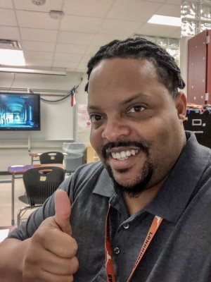 R.J. Atkins at his day job as a Middle and High School Teacher in Houston, Texas