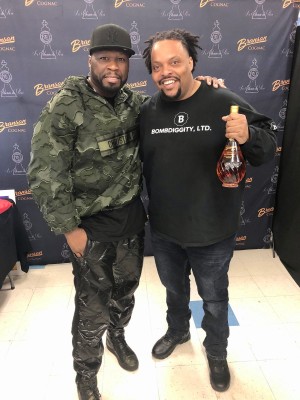 R.J. Atkins with Omar Gooding on the set of 