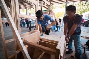 Representatives from DBTC, an event partner, showed how to build sturdier homes with wooden frames.