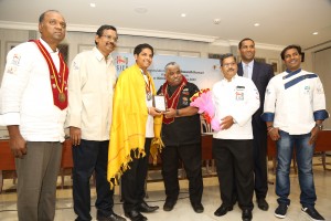 Celebrity Chef Damu and SICA Board Members honoring Yeshwanth Kumar