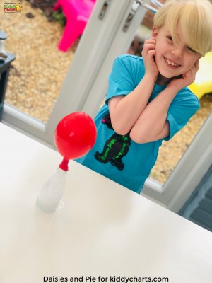 This fun science experiment blows up a balloon using baking soda and vinegar. daisiesandpie.co.uk