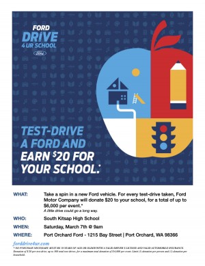 Raise As Much As $6,000 For South Kitsap High School With Port Orchard Ford By Taking The Wheel With Ford