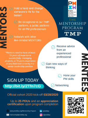 PMI-SFBAC presents:  The Mentorship Program, cohort 2020