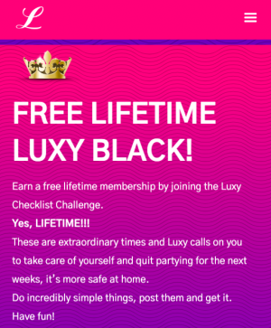 Luxy Checklist Challenge