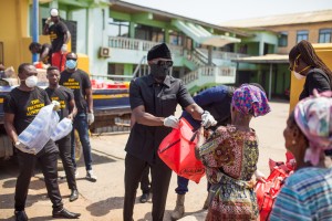Freedom distributes food to the needy in Accra