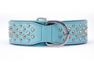 Baby Blue Leather Collar