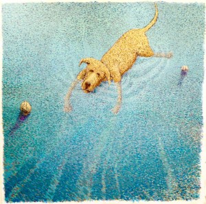 'Swimmer #2', Flashe on Canvas, 72