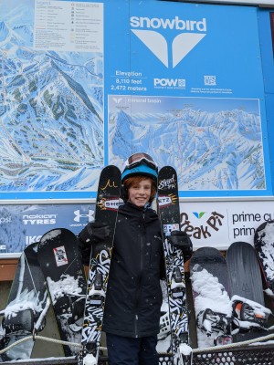 A winner out shredding on his new skis in Utah