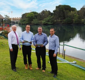 Riverfront Residences development team: Architect Kris Kowalski, Michael Guo of QY Developments, Elwyn Dixon from Gleeds and Adrian Parsons of TOTAL Property Group