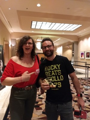 Producer Christine D. Beatty with poker legend Daniel Negreanu