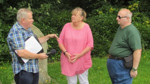 John and Sally interviewing Stephen Downing for the first episode of the podcast.