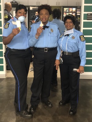 Frozen treats being enjoyed by frontline workers