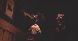 Sina backstage at a show before opening for Young Tory