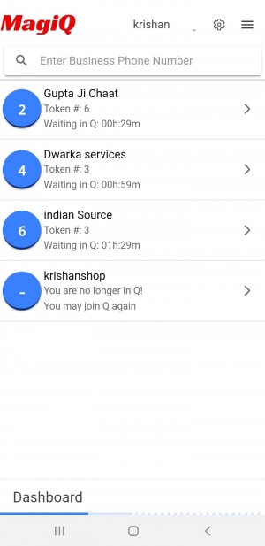 MagiQ Consumer Dashboard