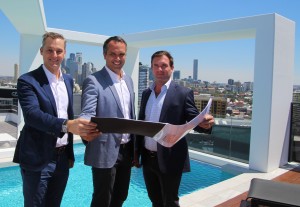 Adrian Parsons of TOTAL Property Group with Simon Gundelach and Alistair Harvey of HG Developments