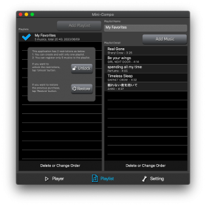 Playlist view at Mac
